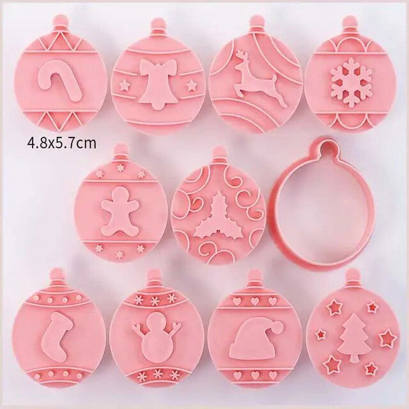 Lisslune | 8 Pieces/Set DIY Cake Decoration Tools Christmas Cartoon Cookie Cutter Set Plastic Baking Molds Cookie Tools
