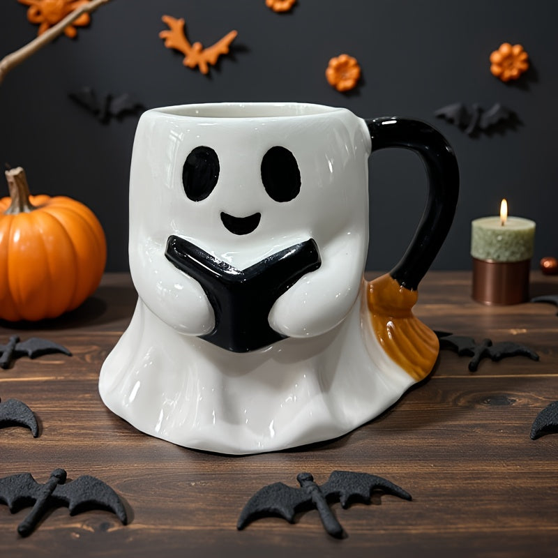 Lisslune | Halloween Ghost Mug – Ceramic Mug with Laughing Ghost Design