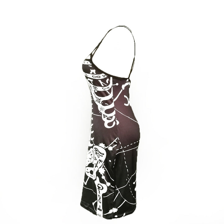Women's figure-hugging midi dress with graphic print Lisslune
