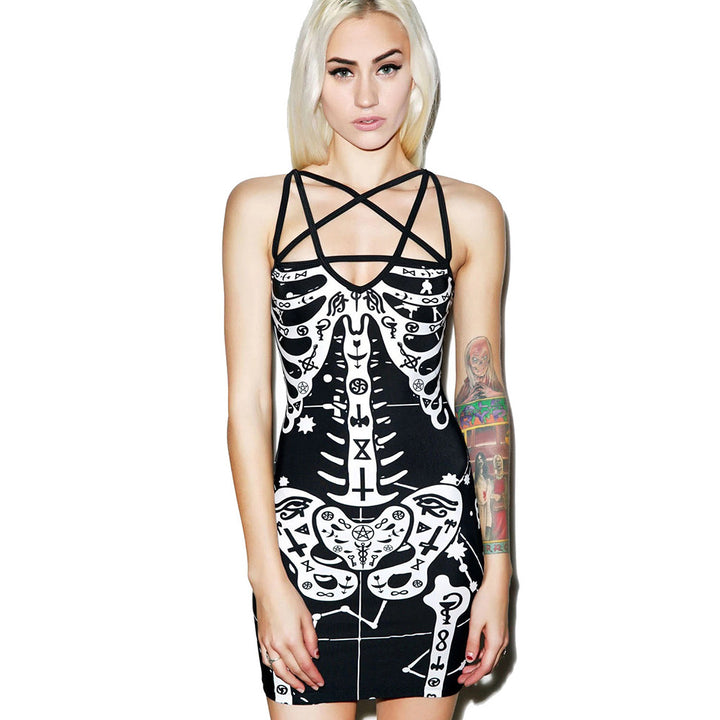 Women's figure-hugging midi dress with graphic print Lisslune