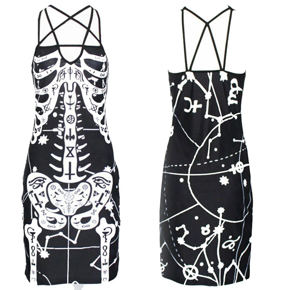 Women's figure-hugging midi dress with graphic print Lisslune