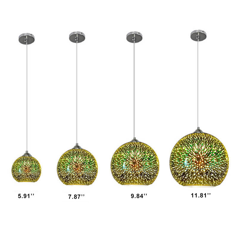 Lisslune | Modern creative 3D colorful firework glass 1-light dome pendant lamp