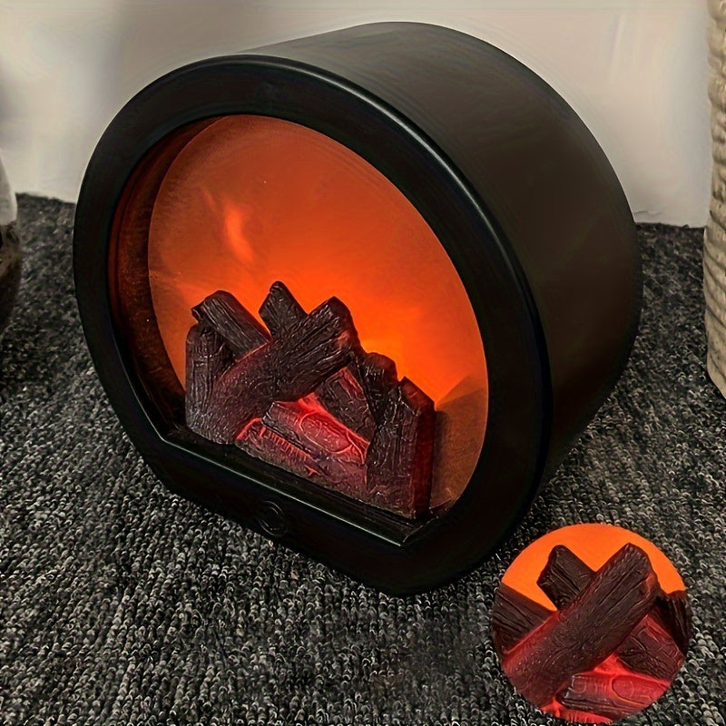 Lisslune | Cozy rectangular fireplace lantern stove lamp - Realistic simulation flame lights