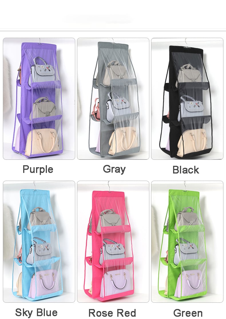 Lisslune | Hanging Handbag Organizer – Double-sided Design with 6 Compartments