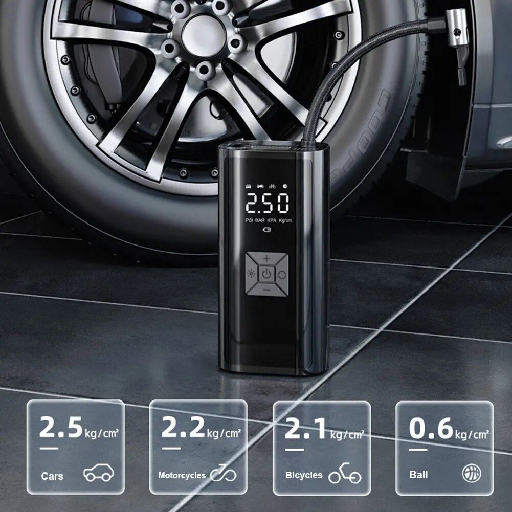Lisslune | Compact 120W Electric Tire Compressor Portable Air Compressor
