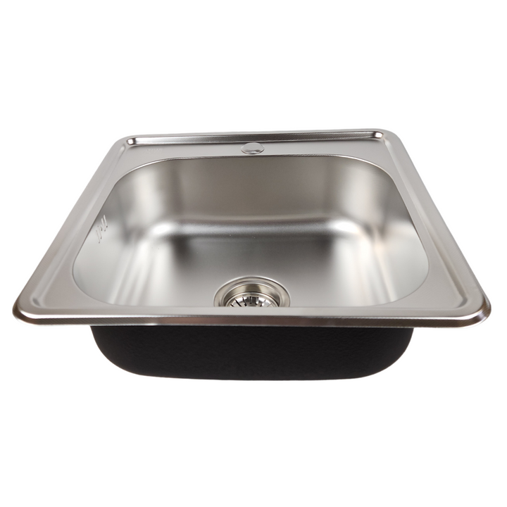 Lisslune | Single Basin Kitchen Sink Micro Len 48x48 + Trap