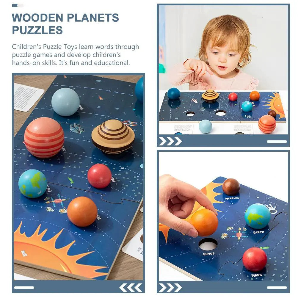 Lisslune | Galactic Discovery Wooden Puzzle Set: Solar System Adventure Set for Kids