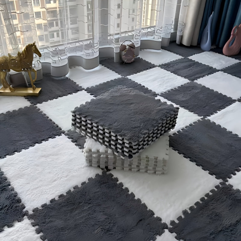 Rynx | 40-piece Thickened Modern Plush Carpet] 40-piece Modern Plush Patchwork Thickened Carpet for Bedroom, Living Room, Wardrobe, Renovation of Rental Apartments, Suitable for All Seasons