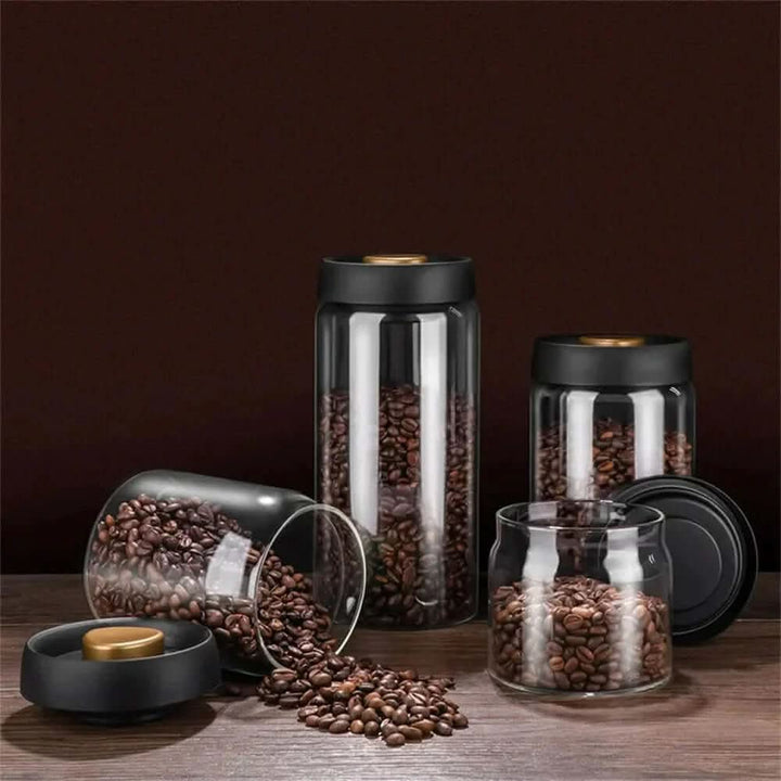Lisslune | Glass Coffee Bean Container – Airtight Aroma Preservation Jar