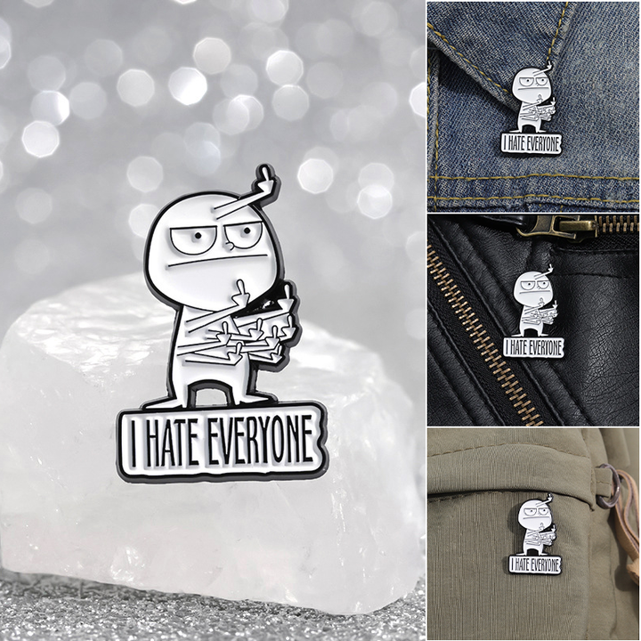 Lisslune | I HATE ALL funny brooch