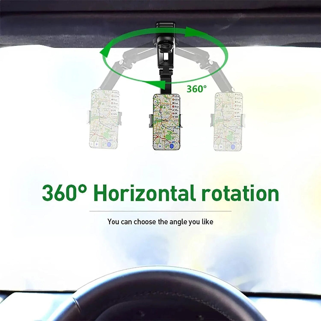 Lisslune | Sun visor phone holder for the car Multifunctional 360° rotating sun visor phone holder for Iphone/Samsung/Android