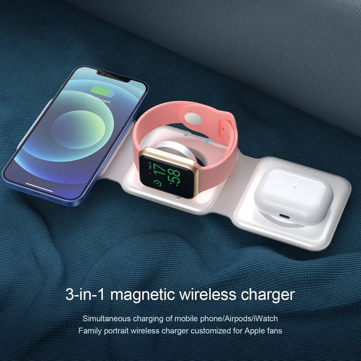 Lisslune | Magnetic foldable wireless charger, compact charging, anytime, anywhere!