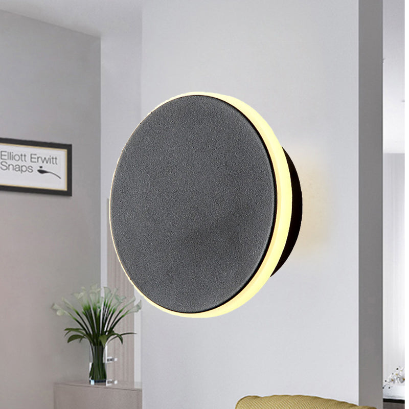 Lisslune | Black/White Disc LED Wall Light Modernism Single Acrylic Wall Lighting Ideas in Warm/White Light