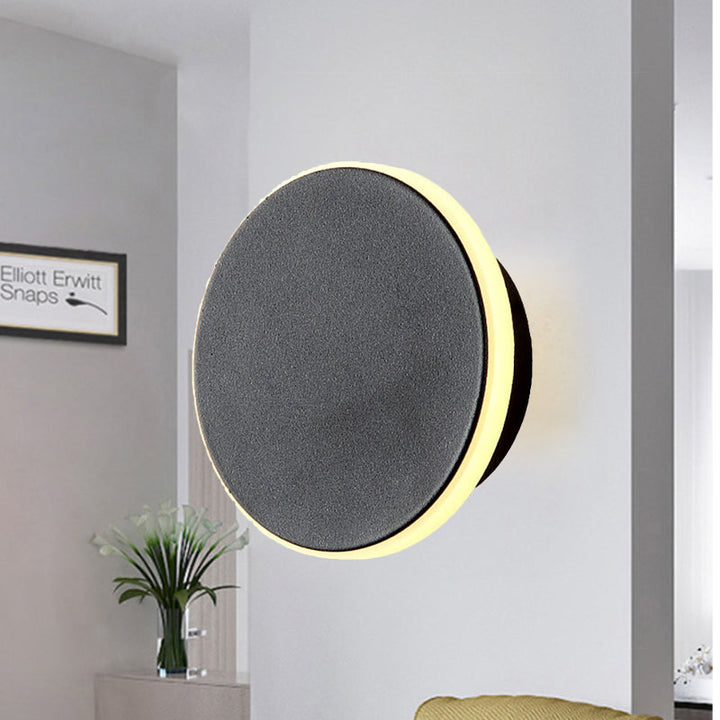 Lisslune | Black/White Disc LED Wall Light Modernism Single Acrylic Wall Lighting Ideas in Warm/White Light