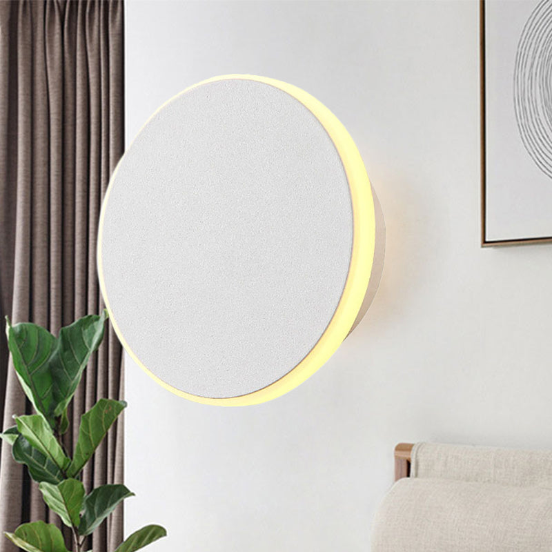 Lisslune | Black/White Disc LED Wall Light Modernism Single Acrylic Wall Lighting Ideas in Warm/White Light