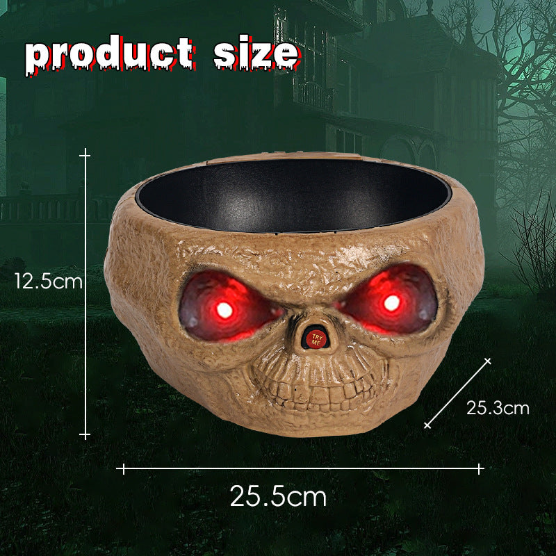 Lisslune | Halloween Candy Bowl – Motion Sensor Pumpkin Bowl with Skeleton Hand and Red Light Effects