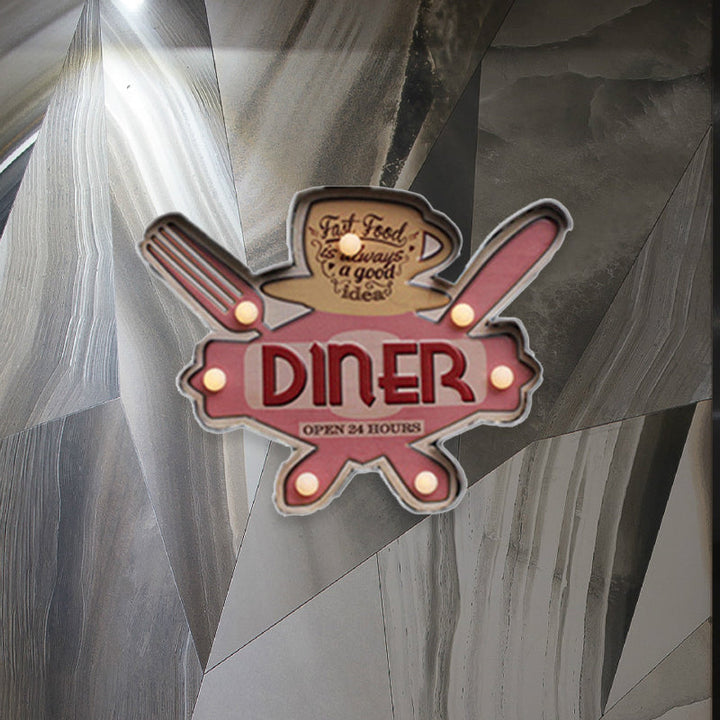 Skørter | Beer/Car/Anchor Sign Flush Wall Lamp Modern Metal Restaurant Battery Powered LED Night Light in Black and Red/Pink/Blue and Yellow