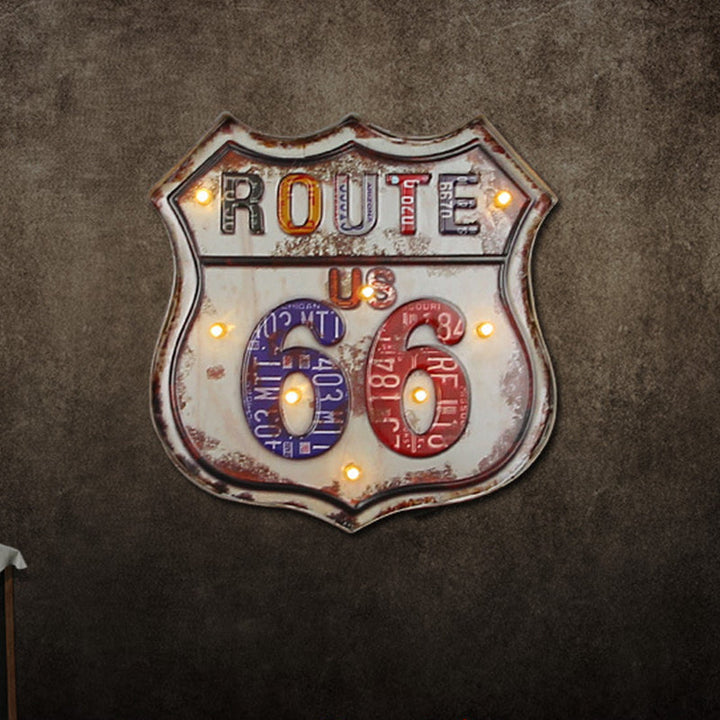 Skørter | Railway Street Sign Wall Lamp Country House Style Aged White Decorative LED Night Light