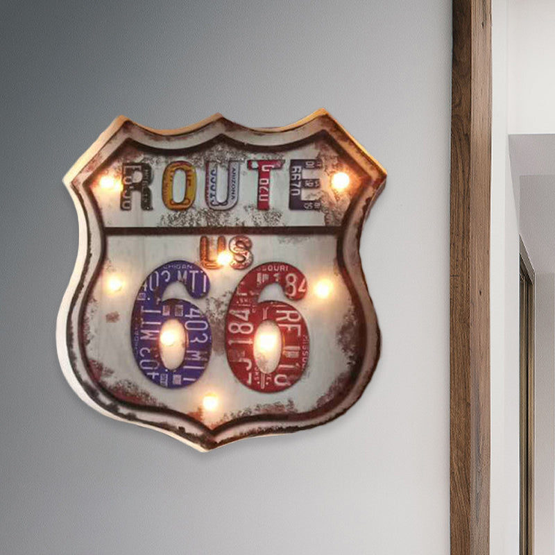 Skørter | Railway Street Sign Wall Lamp Country House Style Aged White Decorative LED Night Light
