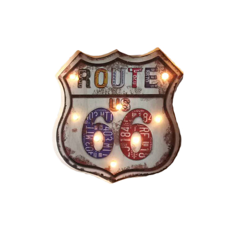 Skørter | Railway Street Sign Wall Lamp Country House Style Aged White Decorative LED Night Light