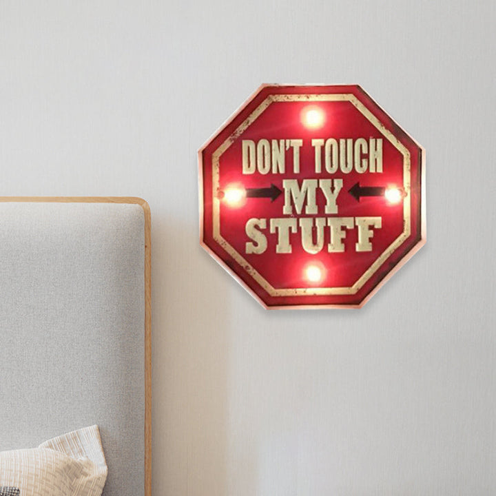 Skørter | Vintage style LED wall lamp light red warning sign night lamp with iron shade