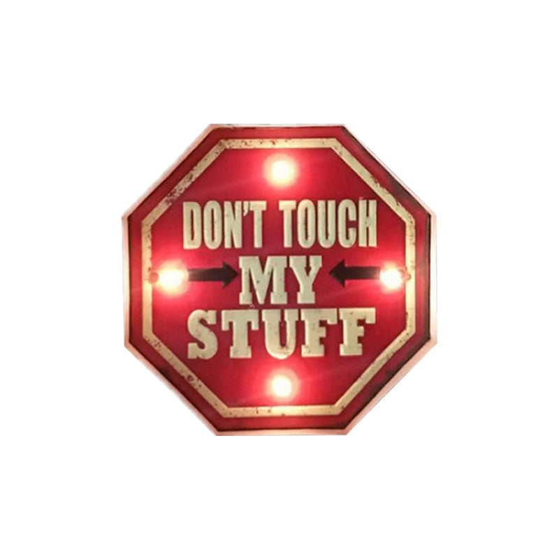 Skørter | Vintage style LED wall lamp light red warning sign night lamp with iron shade