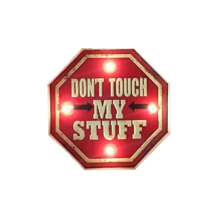 Skørter | Vintage style LED wall lamp light red warning sign night lamp with iron shade