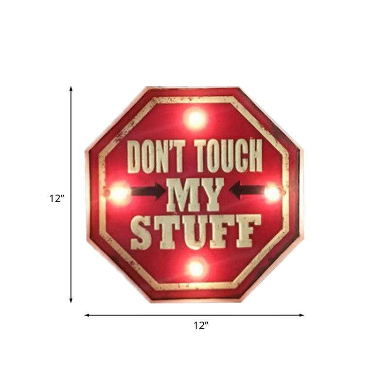 Skørter | Vintage style LED wall lamp light red warning sign night lamp with iron shade
