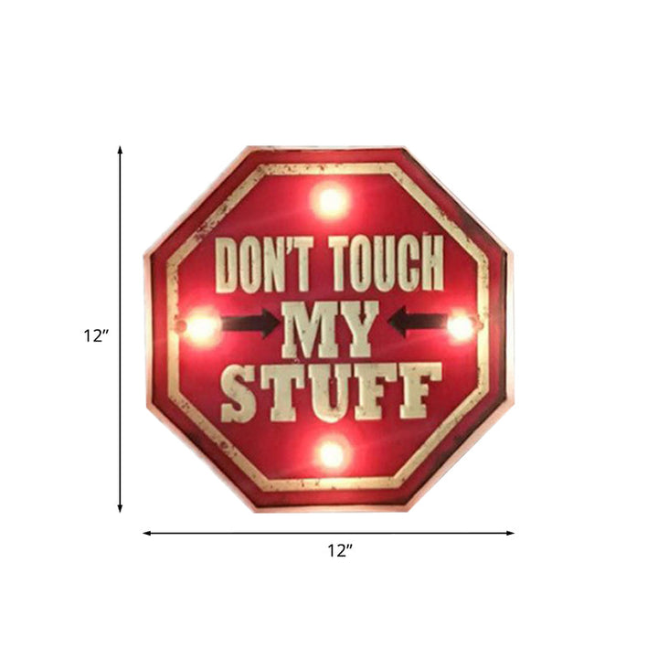 Skørter | Vintage style LED wall lamp light red warning sign night lamp with iron shade