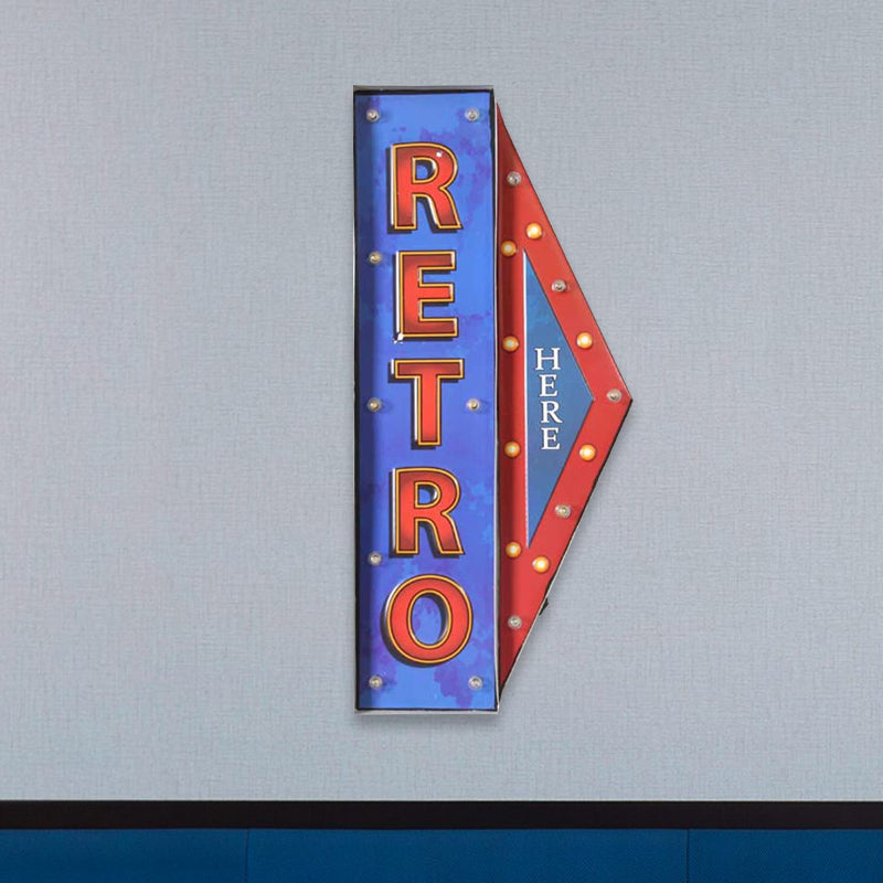 Skørter | Conical Shield Club Wall Mount Lamp Iron Vintage LED Night Light in Blue and Red
