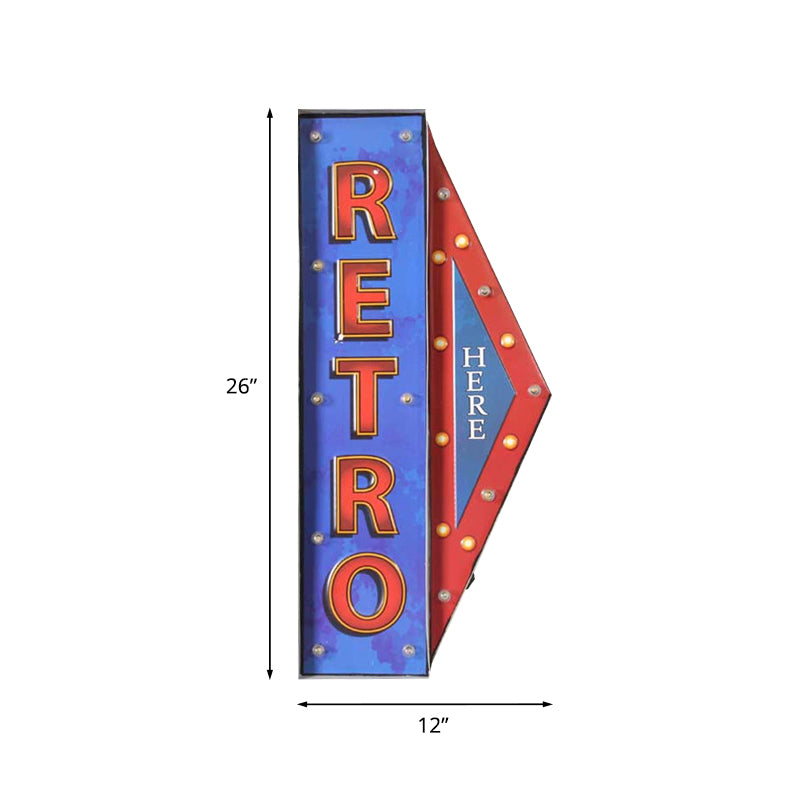 Skørter | Conical Shield Club Wall Mount Lamp Iron Vintage LED Night Light in Blue and Red