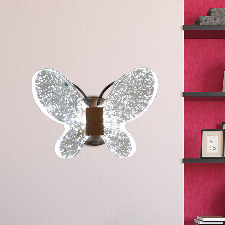 Lisslune | Butterfly Bedroom Wall Sconce Clear Crystal LED Minimalist Wall Lighting Ideas in Gold