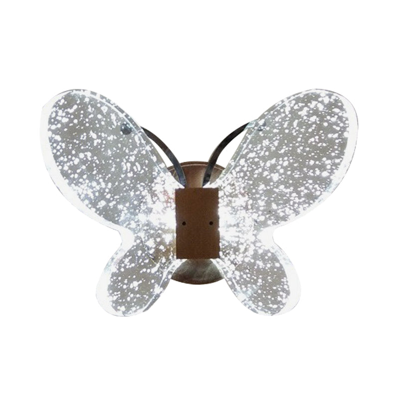 Lisslune | Butterfly Bedroom Wall Sconce Clear Crystal LED Minimalist Wall Lighting Ideas in Gold