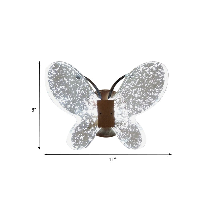 Lisslune | Butterfly Bedroom Wall Sconce Clear Crystal LED Minimalist Wall Lighting Ideas in Gold
