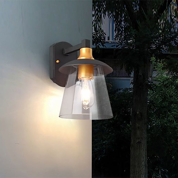 Lisslune | Clear Glass Black Wall Lamp Lighting Cylinder/Half Circle/Rectangle 1-Light Industrial Light Fixture, 6"/8" Wide