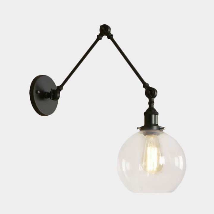 Skørter | A wall lamp with a glass ball cover Industrial bedroom wall lamp lighting accessory in black/antique brass/rust
