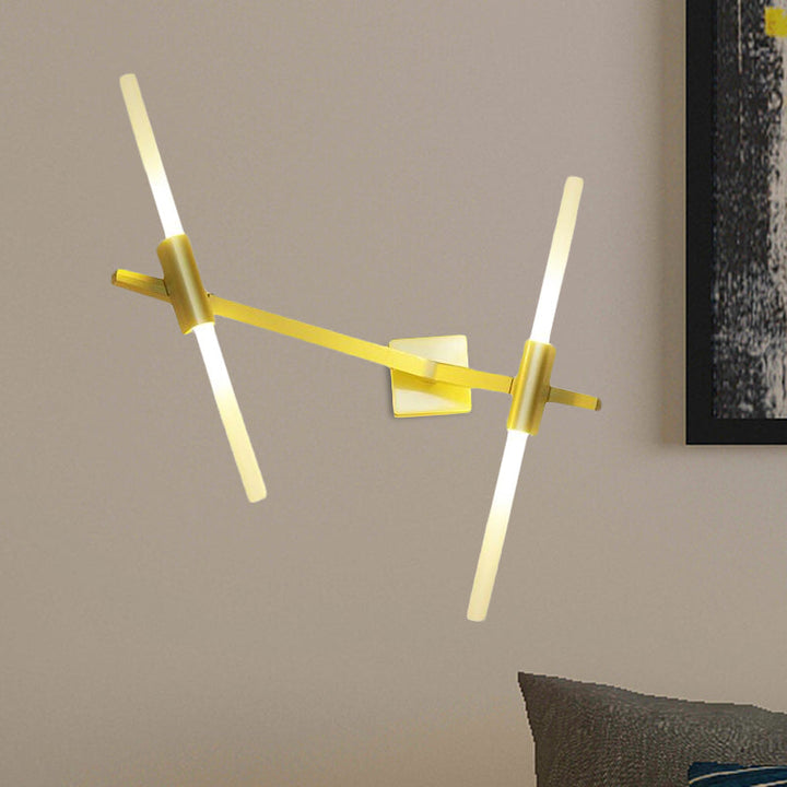 Lisslune | Rotatable linear wall lamp Postmodern metal 2/4 heads gold wall mounting light