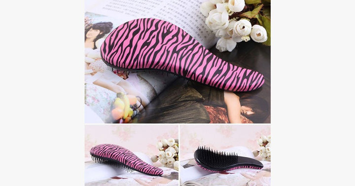 Lisslune | Zebra and Cheetah Pattern Hair Brush – Detangle the Knots