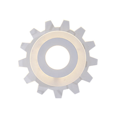 Skørter | White Finish Gear Wall Lamp Creative Acrylic LED Wall Light for Boys Girls Bedroom