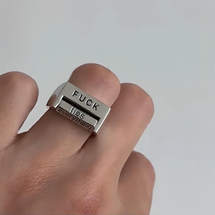 Lisslune | Funny Rotatable 'FICK' Ring Rotatable Mood Control Ring