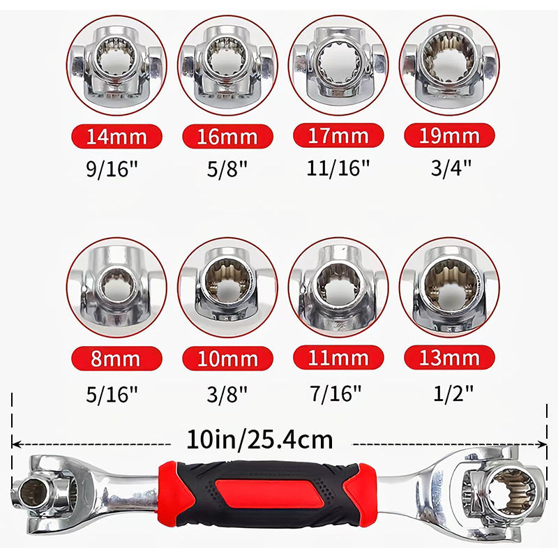 Lisslune | 52 in 1 Universal 360° Rotating Head Rubber Grip Socket Wrench