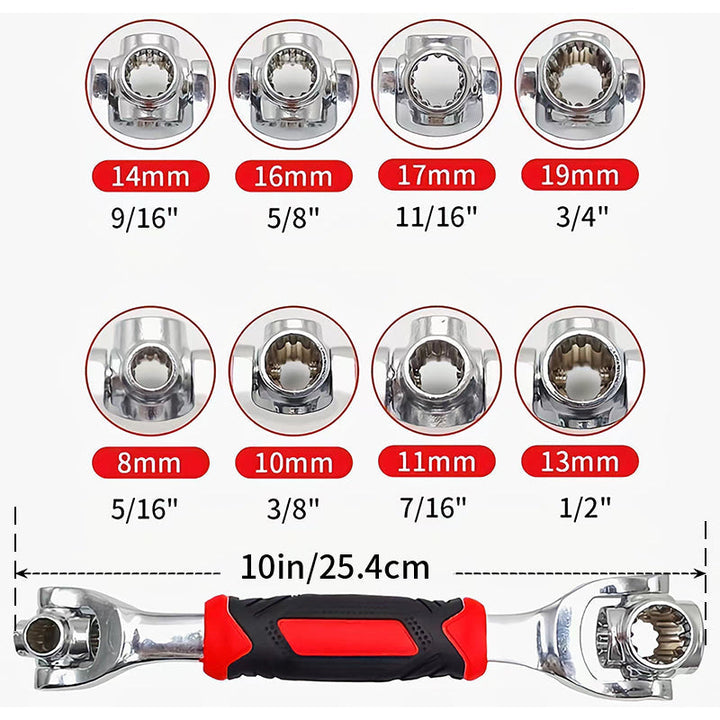 Lisslune | 52 in 1 Universal 360° Rotating Head Rubber Grip Socket Wrench
