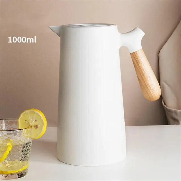 Lisslune | 1L Thermos Vintage Water Bottle Thermal Insulation Kettle Home Thermal Insulation Pot Glass Liner Thermos Hot Pitcher Water Jug