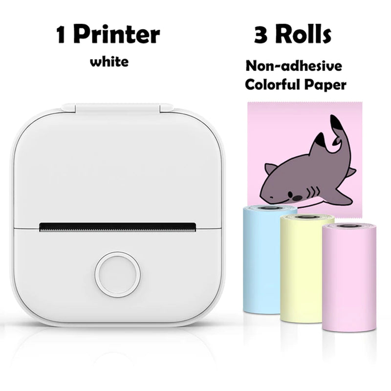 Lisslune | T02 Portable Mini Wireless Thermal Pocket Printer Self-Adhesive Stickers Used for DIY, Journal Stickers Portable Printer