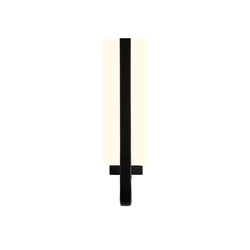 Lisslune | Rectangular Wall Mount Light Minimalist Metal LED Black Wall Lamp Lighting Fixture for Living Room, White/Warm Light