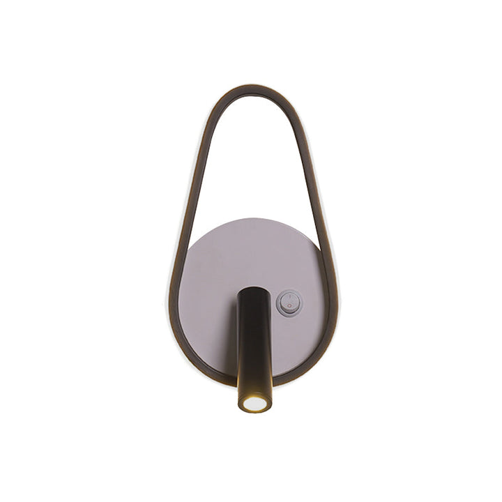 Lisslune | Contemporary Circle/Square/Ellipse Wall Light Metal LED Nightstand Lighting in Black, White/Warm Light