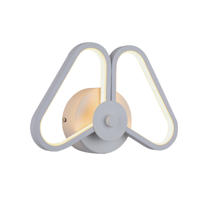 Lisslune | Metallic Double Triangle Scone Light Simplicity White/Black LED Wall Light Idea in White/Warm Light