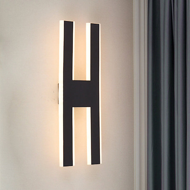 Lisslune | Alphabet Metal Wall Lamp Modern LED White/Black Wall Lights for Nightstands in White/Warm Light