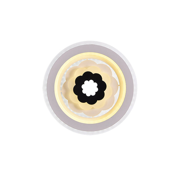 Lisslune | Acrylic Round Wall Lamp Fixture Modern LED White Wall Mount Light for Nightstand