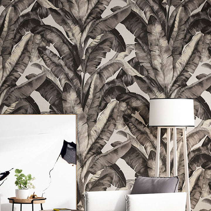 Lisslune | Tropical Banana Leaf Wall Covering for Accent Wall Contemporary Wallpaper, 33'